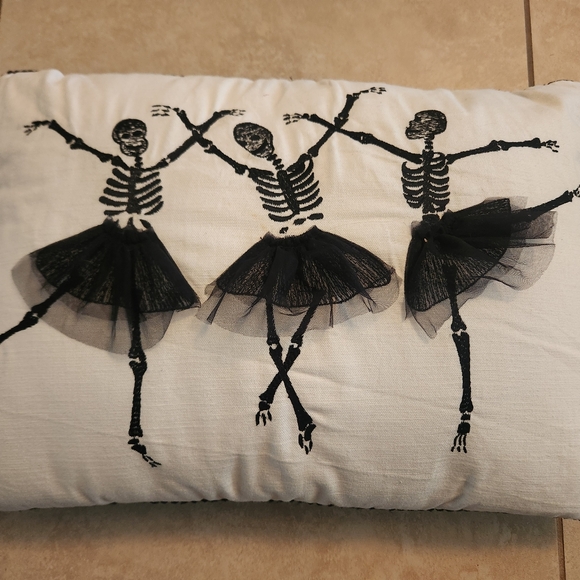 Moonlight Manor Other - Moonlight Manor Skeleton Ballerinas Decorative Throw Pillow Halloween